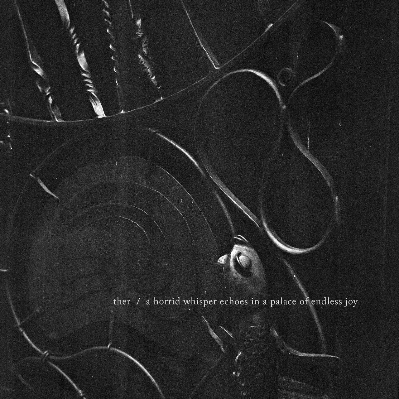 black and white close up photo of a fish ornament in a wrought iron gate